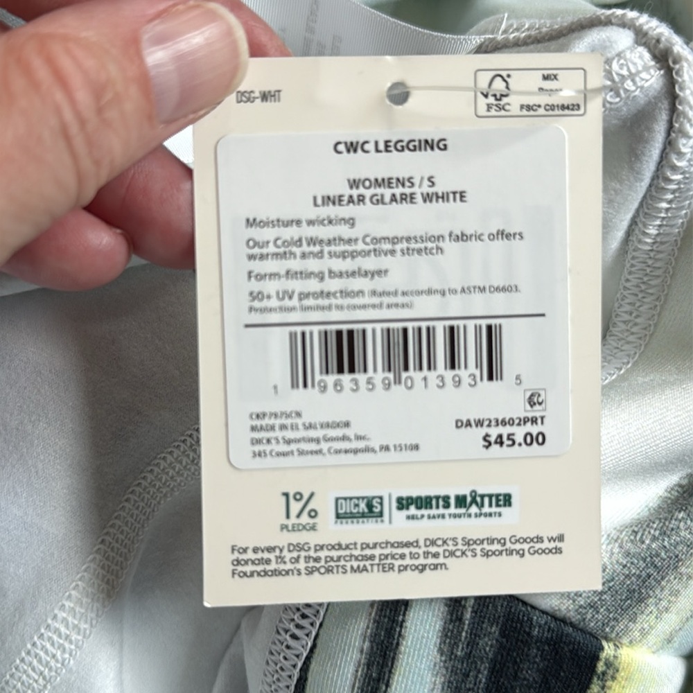 DSG NWT multicolor cold weather full length‎  leggings S - Picture 8 of 8